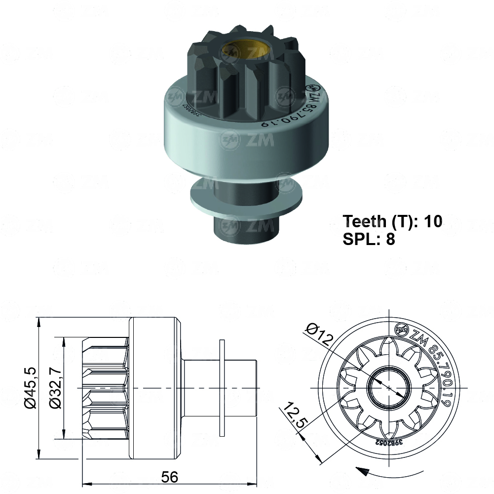 BENDIX NISSAN FRONTIER SENTRA T-10 G31.80 L56SPL8 ID12.06 D46.05
