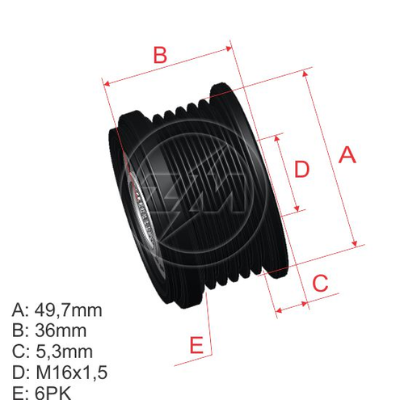 POLEA RUEDA LIBRE MERCEDES SPRINTER 4T 412 612D614D 812D SSANGYONG ACTYON KYRON REXTON6X16 66215531A5 6041500460 5529