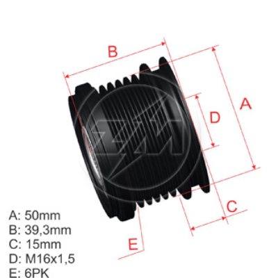 POLEA RUEDA LIBRE VW VOSLSKWAGEN NEW BEETLE2.5 5X16 F00M991286 07K903119C VKM0312496.000.52