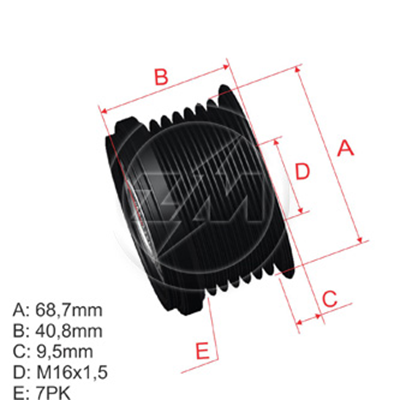 POLEA RUEDA LIBRE DODGE RAM 2500 3500 LANDROVER DISCOVERY III RANGE ROVER 2.7 8X16051383490AA 053034049AA F00M991252 5519