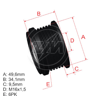 POLEA RUEDA LIBRE BMW 116I 118I 120I 16 TOURING316TI X1 SDRIVE Z4 2.0 6X16 (copia)