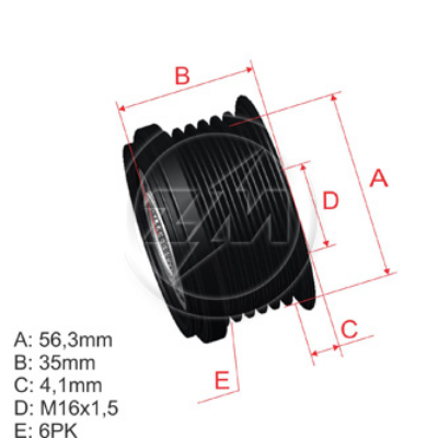 POLEA RUEDA LIBRE VW VOLSKWAGEN GOL III/IVPARATI III/IV SAVEIRO III/IV 6X16 028903119AJ377903015A F00M991090 5409