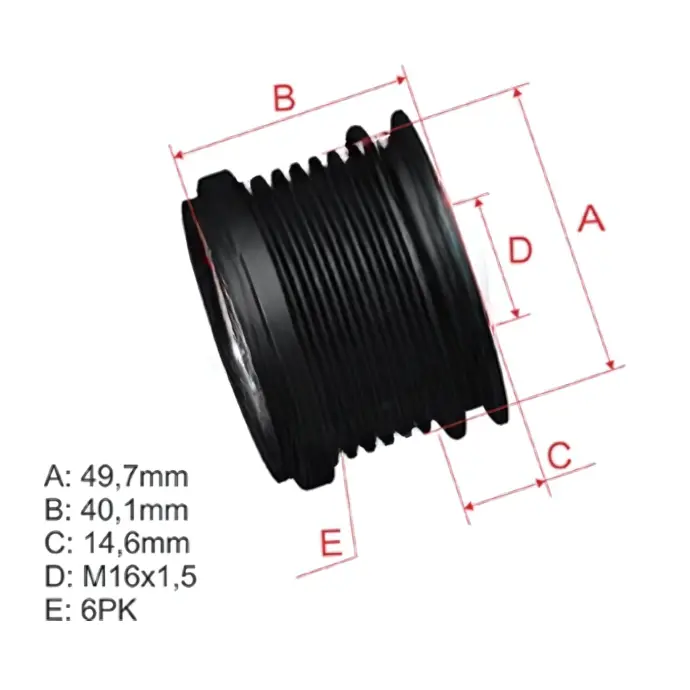 Polea Rueda Libre Audi A3 A4 A5 A6 Q5 Tt Seat Ibiza Skoda Fabia Octavia Vw Amarok 2.0 Transporter T5 16X6 03G903119B 045903119A