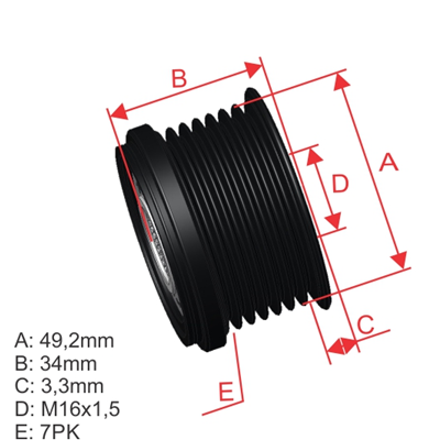 POLEA RUEDA LIBRE BMW E81 E87 E88 E82 E90 E93E92 TOURING E91 X5 3.0 7X16 123175606780121C00401 OAP7084 5633