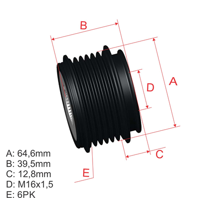 POLEA RUEDA LIBRE DODGE JOURNEY JEEP COMPASS1.8 2.0 CHRYSLER 200 SUBARU FORESTER 2. 17X604891737AB A234D037BC 235873 5507