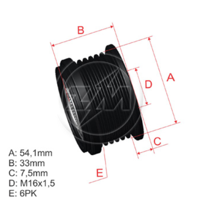 POLEA RUEDA LIBRE CITROEN C5 C8 XSARA 1.9 2.0MAZDA 2 PEUGEOT 206 306 307 406 SUZUKI GRANDVITARA 6X16 3177168D00 5437