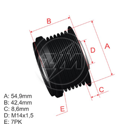 POLEA RUEDA LIBRE TOYOTA CAMRY 2,4 PREVIA RAV4II RAV4 III 2,4 SUZUKI GRAND VITARA DENSO274150W040 274150W041 021040-1550 5502