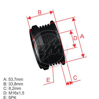 POLEA RUEDA LIBRE CORSA MERIVA MK II 1.4 06 5X16F00M991181 F00M992718 333073 13266813 93185744