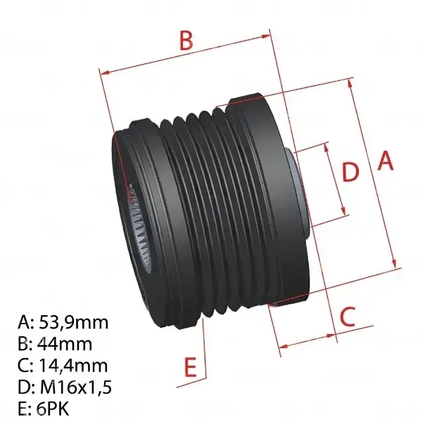 Polea Rueda Libre Audi A6 Citroen C3 Air Cross Iic3 Iii C3 Picasso C4 Cactus Picasso Peugeot 2083008 31 308 6Pk 1622780280