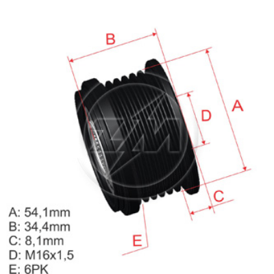 POLEA RUEDA LIBRE CITROEN BERLINGO C2 C3 C4 C5C8 FIAT DUCATO PEUGEO 306 307 406 LAND ROVER16X6 VOLVO S80 77362558 5450