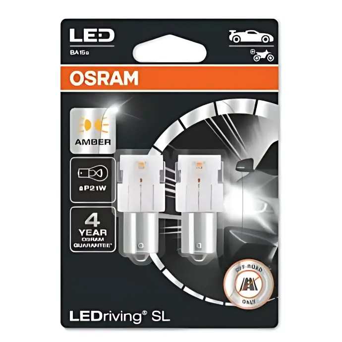 Bombillo 1141 1.8W 12V Ambar Led Pin Recto
