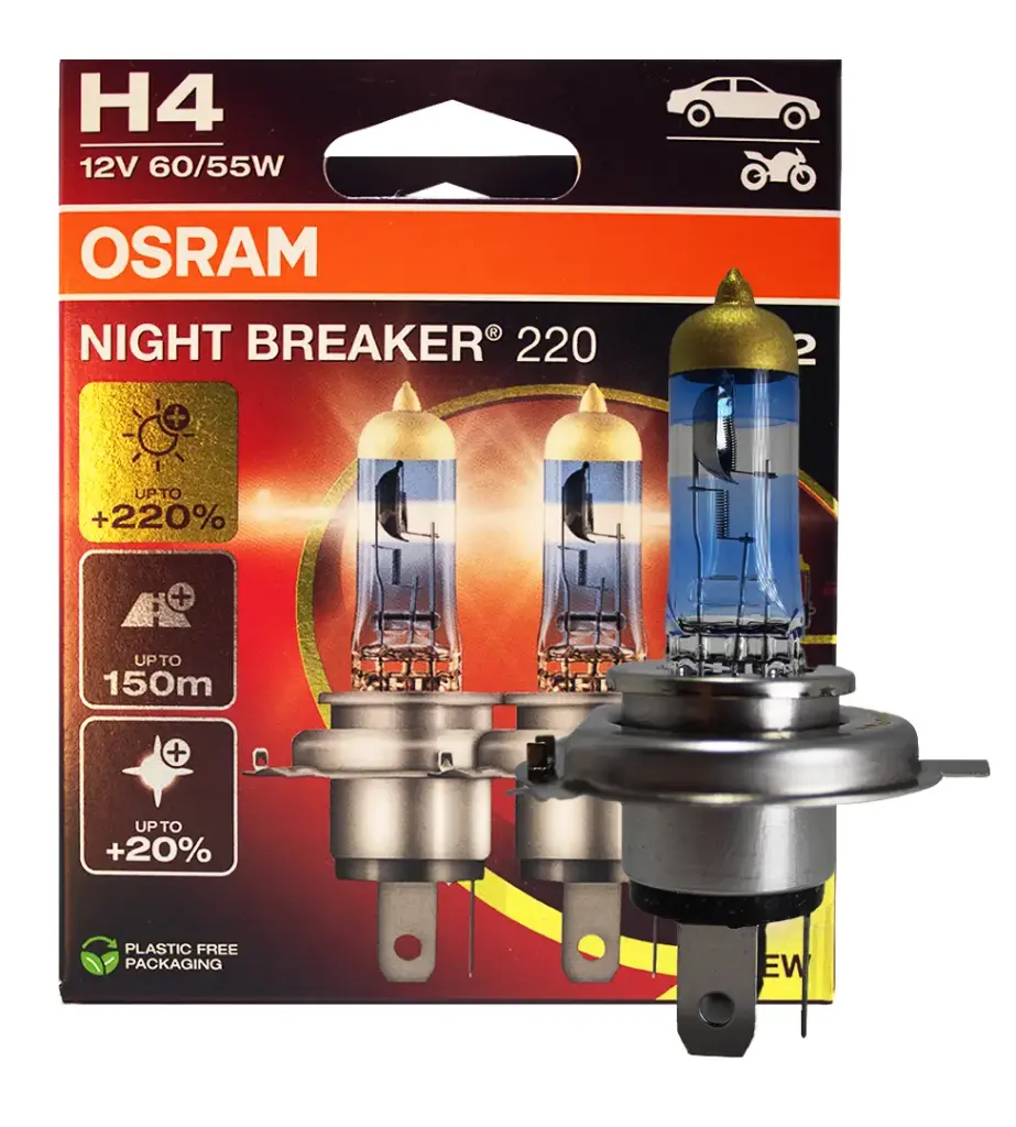 H4 NIGHT BREAKER 220% 12V 60/55W