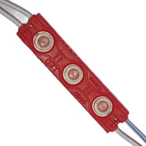 MODULO 3LED CON DIFUSOR PLANO ROJO 12V IP-67