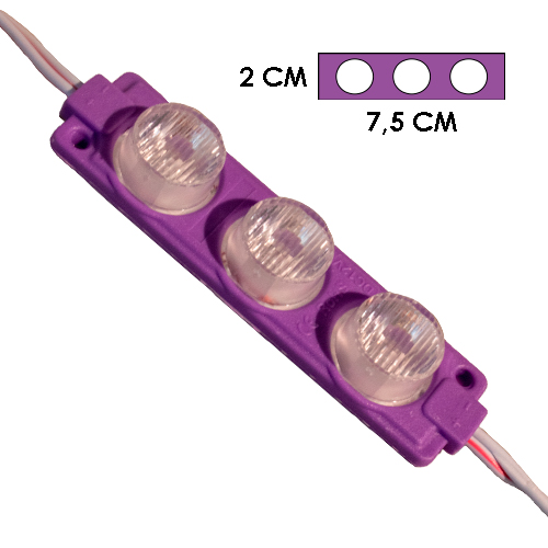 MODULO 3LED CON DIFUSOR 3D MORADO 24V IP-67