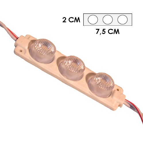MODULO 3LED CON DIFUSOR 3D HIELO 24V IP-67