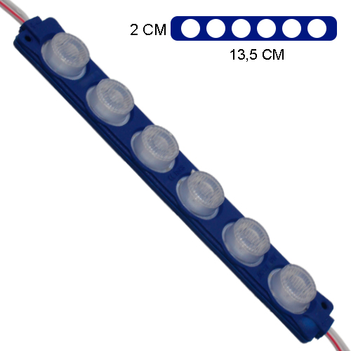 MODULO 6LED (1X6) CON DIFUSOR 3D HIELO 12V IP-67