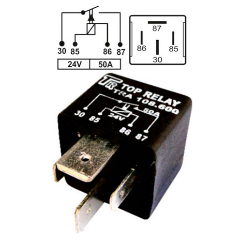 RELE AUXILIAR DE POTENCIA 4 PATAS 24V 50A