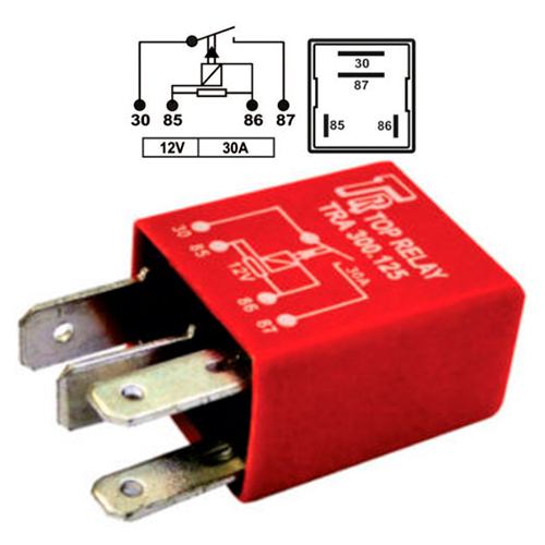 MINIRELE AUXILIAR  4 PATAS 12V 30A