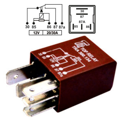 MINIRELE AUXILIAR  5 PATAS 12V 30A