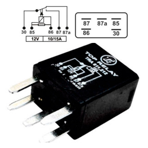 MINIRELE AUXILIAR 5 PATAS AGUJA 12V 10/15A