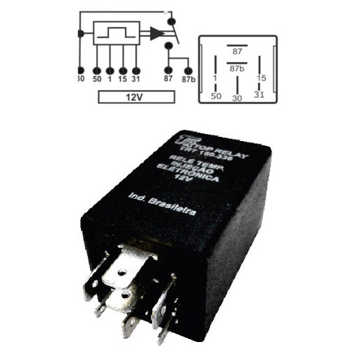 RELE TEMPORIZADOR 7 PATAS CON SOPORTE 12V
