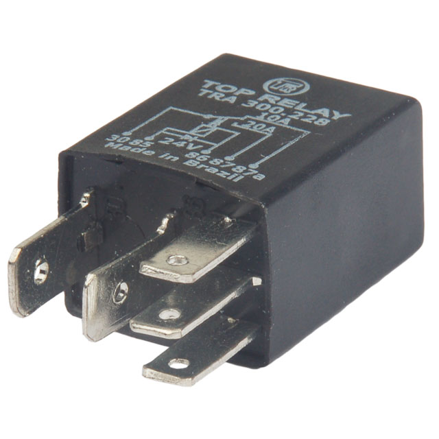 MINIRELÉ AUXILIAR, 5 TERMINALES,  3(4,8MM) Y 2(6,3MM) 24V 10/20 A CON DIODO  VEHÍCULOS ELECTRÓNICOS
