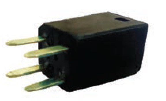 MINIRELÉ AUXILIAR, 4  TERMINALES TIPO AGUJA 12V