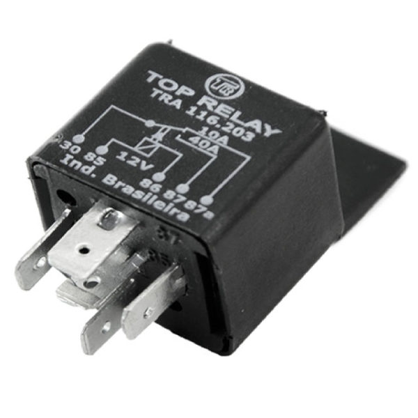 REL AUXILIAR, 5 TERMINALES CON SOPORTE DE MONTAJE 12V 10/40A TOP RELAY