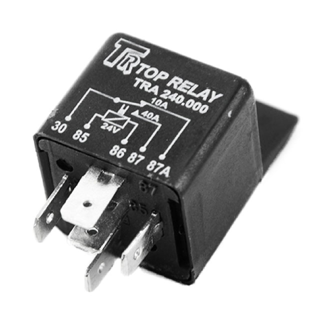 REL AUXILIAR, 5 TERMINALES CON SOPORTE DE MONTAJE 24V 10/40A TOP RELAY