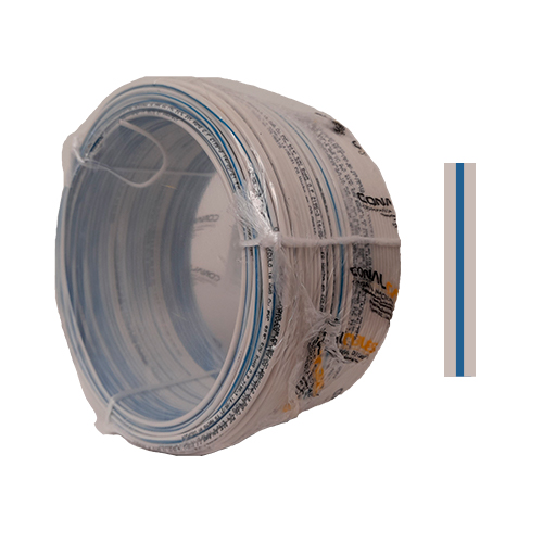 CABLE VEHICULO 16AWG 50V 90 C BLANCO-AZUL
