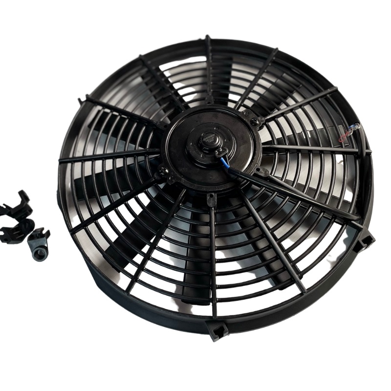 Motoventilador Universal 14" 12V 10Aspas Ø Motor Horario P200W Aspira Ø Helice355Mm Sin Aire
