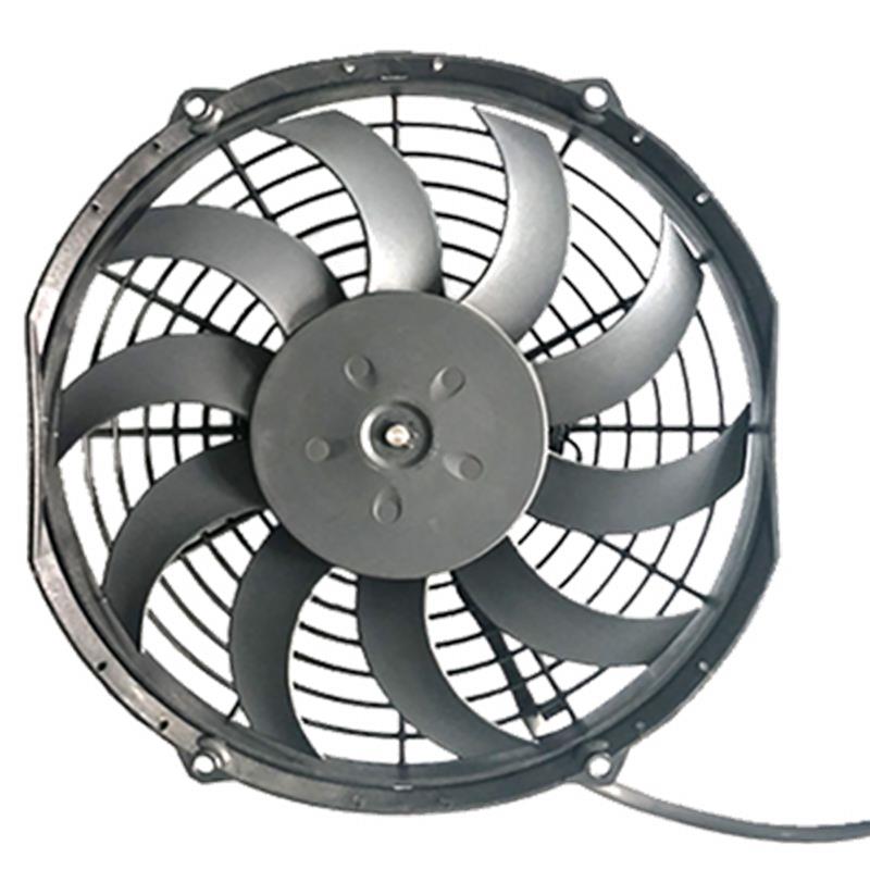 Motoventilador Universal 11" 12V 10Aspas Ø Motor Horario P180W Aspira Ø Helice272Mm Sin Aire