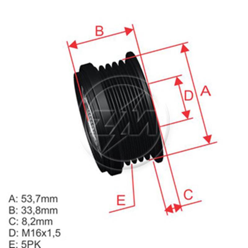 Polea Rueda Libre Corsa Meriva Mk Ii 1.4 06 5X16 F00M991181 F00M992718 333073 13266813 93185744