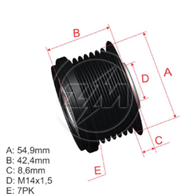Polea Rueda Libre Toyota Camry 2 4 Previa Rav4 Ii Rav4 Iii 2 4 Suzuki Grand Vitara Denso 274150W040 274150W041 021040-1550 5502