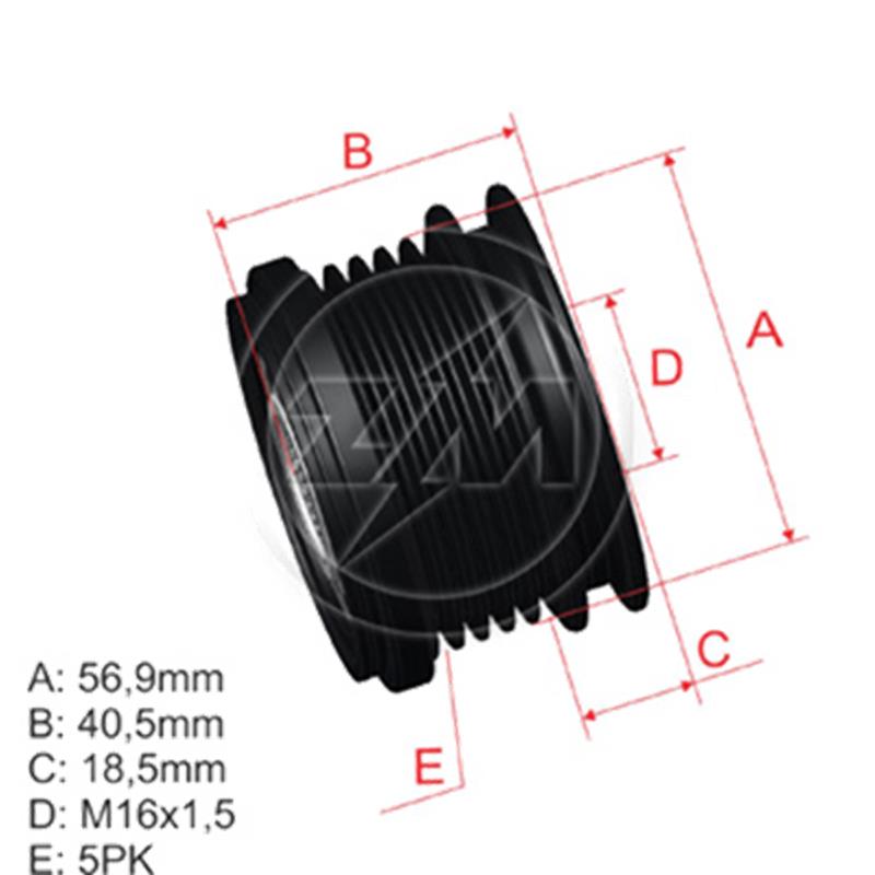 Polea Rueda Libre Hyundaiaccent Elantra Getz I10 I20 I30 Kia Cerato Picanto 1.1 05 Soul 1.6 8X16 595286 26555507 37322-2A000