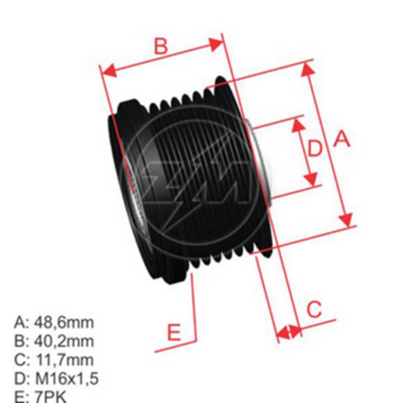 Polea Rueda Libre Nissan Xtrail Qashqai Renault Duster Scenic Megane Trafic 16X7 8200489514 Vkm03615 5562