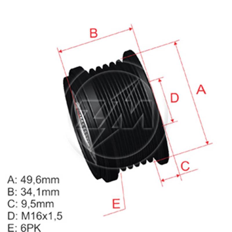 Polea Rueda Libre Bmw 116I 118I 120I 16 Touring 316Ti X1 Sdrive Z4 2.0 6X16