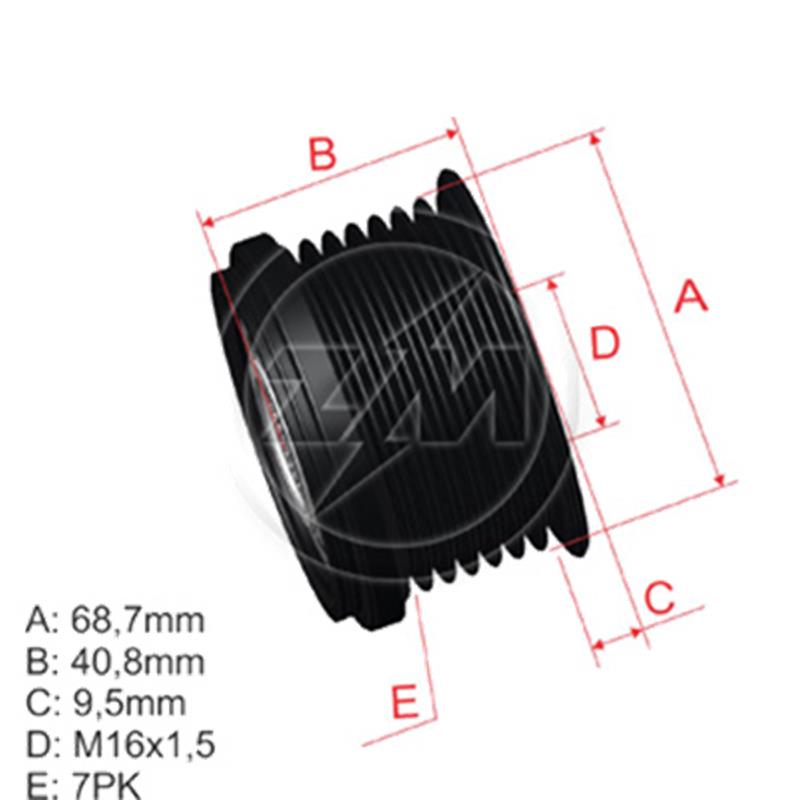 Polea Rueda Libre Dodge Ram 2500 3500 Land Rover Discovery Iii Range Rover 2.7 8X16 051383490Aa 053034049Aa F00M991252 5519