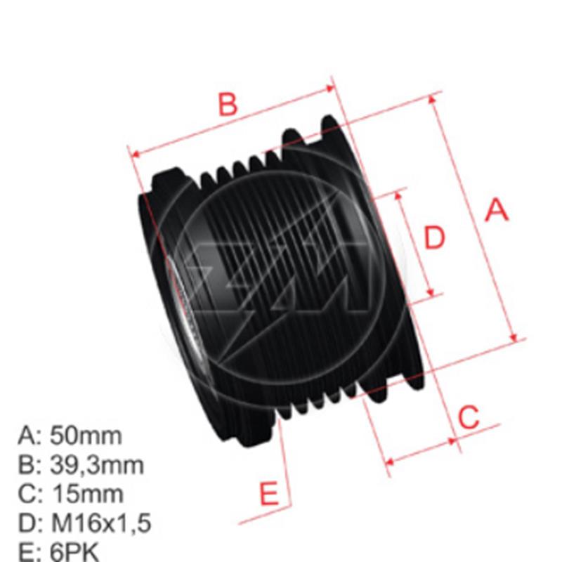 Polea Rueda Libre Vw Volkswagen New Beetle 2.5 5X16 F00M991286 07K903119C Vkm03124 96.000.52