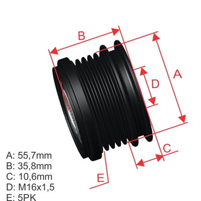 Polea Rueda Libre Nissan Qashqai Tiida Renault Logan Duster Scenic Ii Twingo Symbol 6X16 Vkm03608 238733 333136 9600035