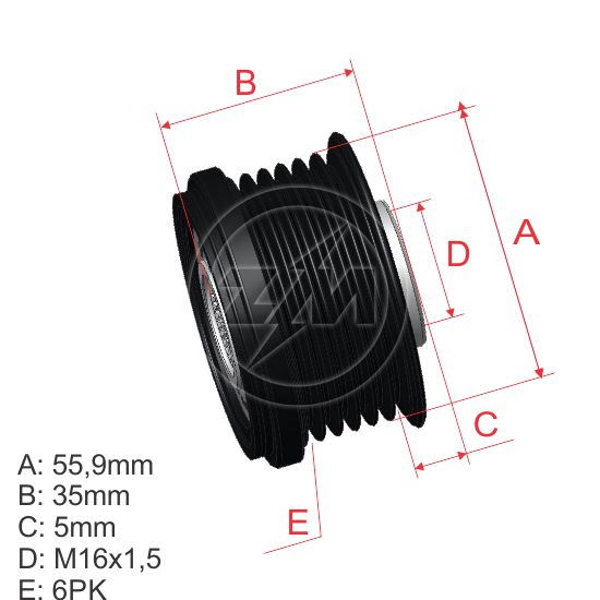 Polea Rueda Libre Audi A4 A5 A6 A7 A8 Q5 Q7 Volkswagen Amarok 3.0 Touareg 3.0 10 6X16 059903119G 059903119H F00M349911 2604159 2612688