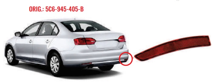 Reflector Vw Jeta  2015 A 2017 Nmero De Origen Secundario De La Derecha 5C6-945-105-B