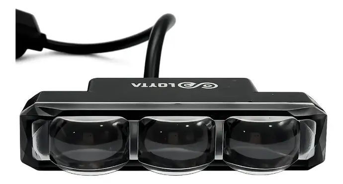 Exploradora Led Rectangular Blanca Sin Borde 3 Leds Spot Carro/moto