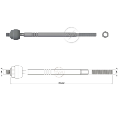 [ZM-17011201] TERMINAL AXIAL DER/IZQ - VW FOX 04 GOL 09 POLO 2003 SAVEIRO 2010 M14-1,50 86N.m 78N.m