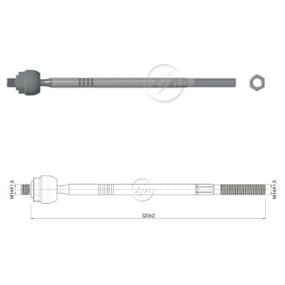 [ZM-17011204] TERMINAL AXIAL DER/IZQ - VW GOL G6 13-14 G5 10 M14-1,50 86N.m 78N.m 