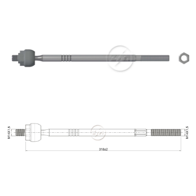 [ZM-17011212] TERMINAL AXIAL DER/IZQ - SEAT CORDOBA 93-00 IBIZA 1993-1995 SKODA FABIA 99-01 VOLKS POLO 02 M14-1,50 86N.m 78N.m