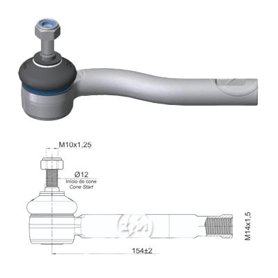 [ZM-27011008] TERMINAL EXTERNA DIRECCION DER FIAT IDEA 06-16 PALIO WEEKEND 09-20 STRADA 09-20 L:154 RC:M14-1,50 RP:M10-1,25 TP:48N.M MTC:86N.M