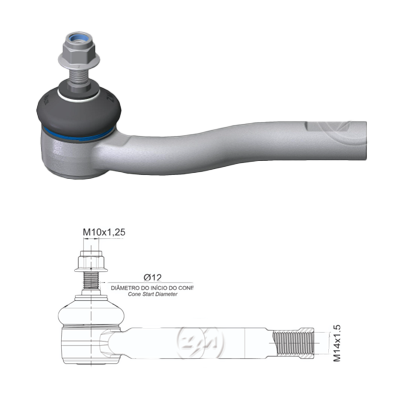 [ZM-27011101] TERMINAL EXTERNA DIRECCION IZQ FIORINO GRAND SIENA MOBI PALIO SIENA UNO STRADA L:145 RC:M14-1,50 RC:M10-1,25 TP:48N.M MTC:86N.M