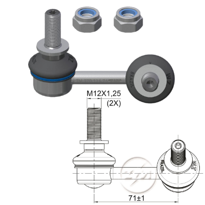 [ZM-37011676] LINK FRONTAL DER - NISSAN FRONTIER 17- NAVARA D23 RENAULT ALASKANLC:71RP:M12-1 25TC87N.M