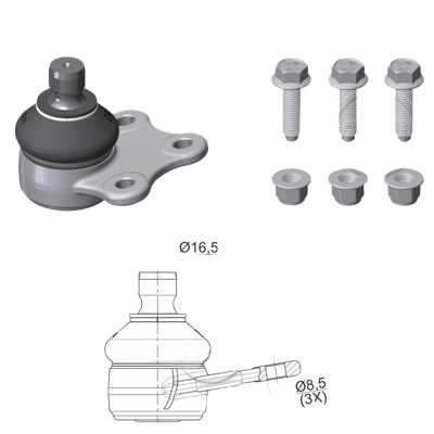 [ZM-47023450] ROTULA DIRECCION - FORD ECOSPORT 4X2 4X4 03/12 FIESTA V 03/14 MAZDA 2 DY 03/07 DIRECCION HIDRAULICA